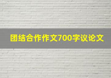 团结合作作文700字议论文