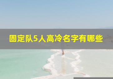 固定队5人高冷名字有哪些