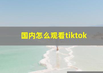 国内怎么观看tiktok