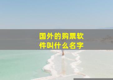 国外的购票软件叫什么名字