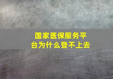 国家医保服务平台为什么登不上去