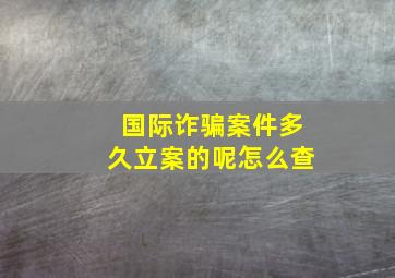 国际诈骗案件多久立案的呢怎么查