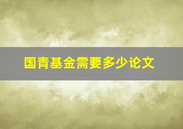 国青基金需要多少论文