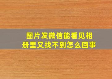 图片发微信能看见相册里又找不到怎么回事