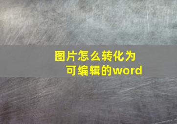 图片怎么转化为可编辑的word