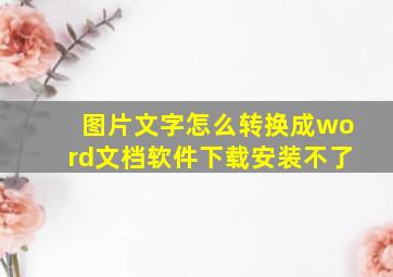 图片文字怎么转换成word文档软件下载安装不了