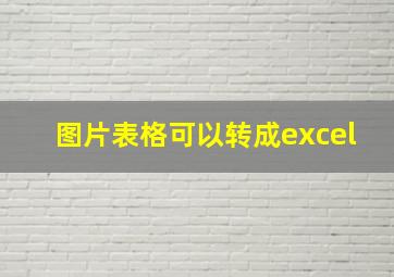 图片表格可以转成excel