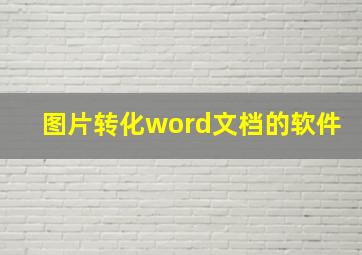 图片转化word文档的软件