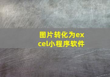 图片转化为excel小程序软件