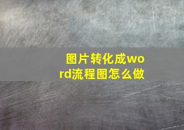 图片转化成word流程图怎么做