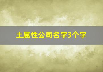 土属性公司名字3个字