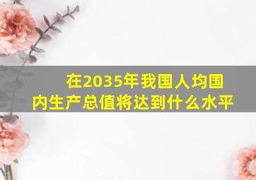 在2035年我国人均国内生产总值将达到什么水平