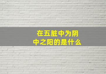 在五脏中为阴中之阳的是什么