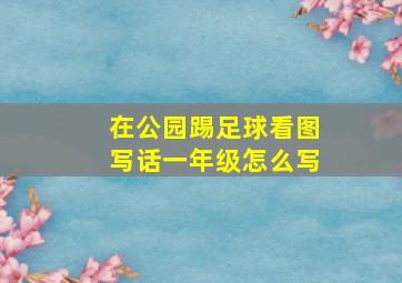 在公园踢足球看图写话一年级怎么写