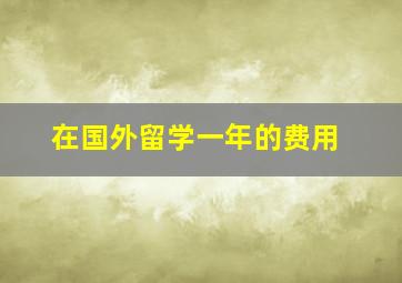 在国外留学一年的费用