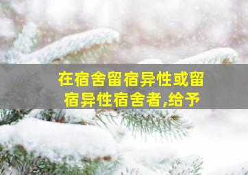 在宿舍留宿异性或留宿异性宿舍者,给予