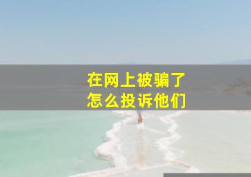 在网上被骗了怎么投诉他们