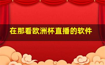 在那看欧洲杯直播的软件