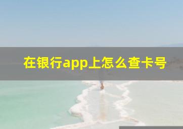 在银行app上怎么查卡号