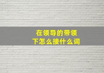 在领导的带领下怎么接什么词