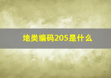 地类编码205是什么