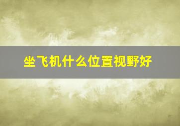 坐飞机什么位置视野好