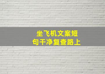 坐飞机文案短句干净复查路上