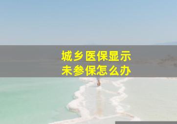 城乡医保显示未参保怎么办