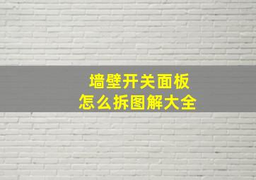 墙壁开关面板怎么拆图解大全