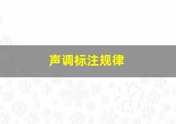 声调标注规律