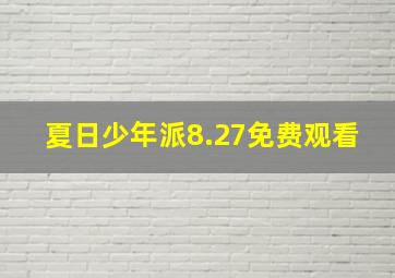 夏日少年派8.27免费观看