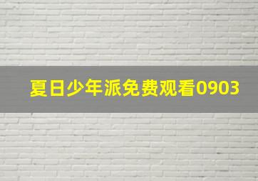 夏日少年派免费观看0903