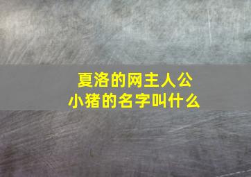 夏洛的网主人公小猪的名字叫什么