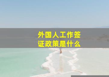 外国人工作签证政策是什么