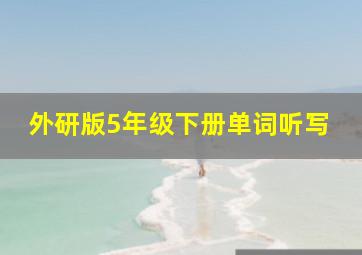 外研版5年级下册单词听写