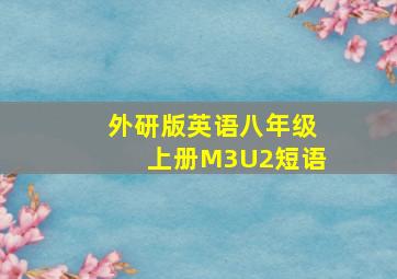 外研版英语八年级上册M3U2短语