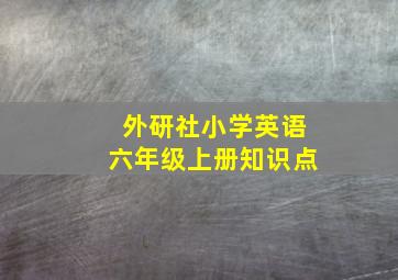 外研社小学英语六年级上册知识点