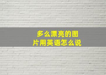 多么漂亮的图片用英语怎么说