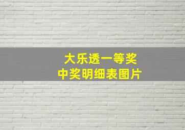 大乐透一等奖中奖明细表图片