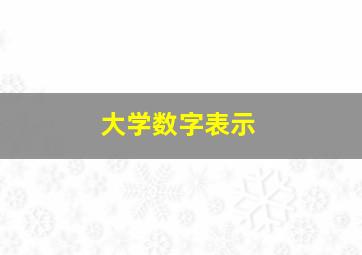 大学数字表示