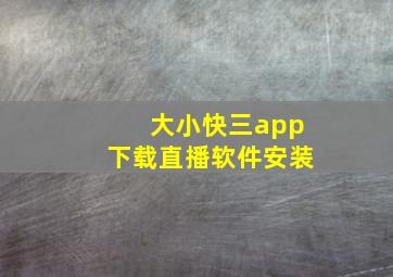 大小快三app下载直播软件安装