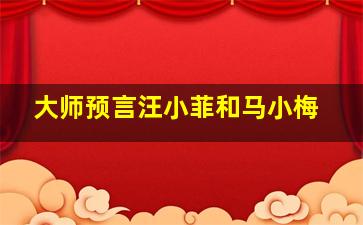 大师预言汪小菲和马小梅