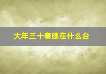 大年三十春晚在什么台