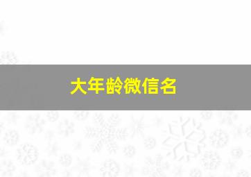 大年龄微信名