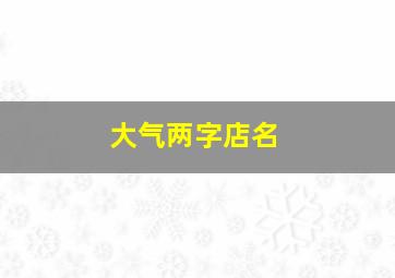 大气两字店名