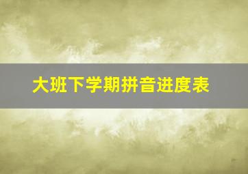 大班下学期拼音进度表