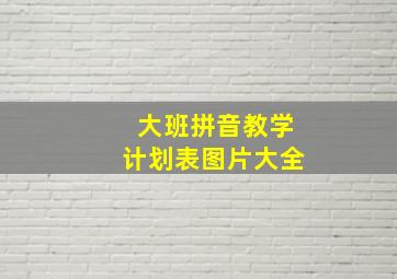 大班拼音教学计划表图片大全