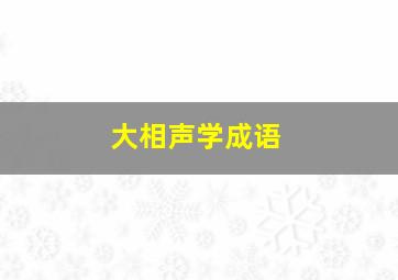 大相声学成语