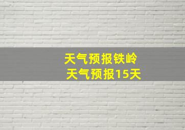 天气预报铁岭天气预报15天