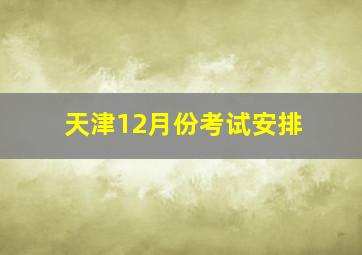 天津12月份考试安排